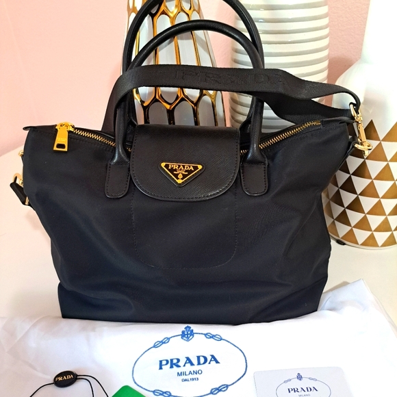 Prada Crossbody Tote, Saffiano, Black, Almost New - Picture 11 of 11